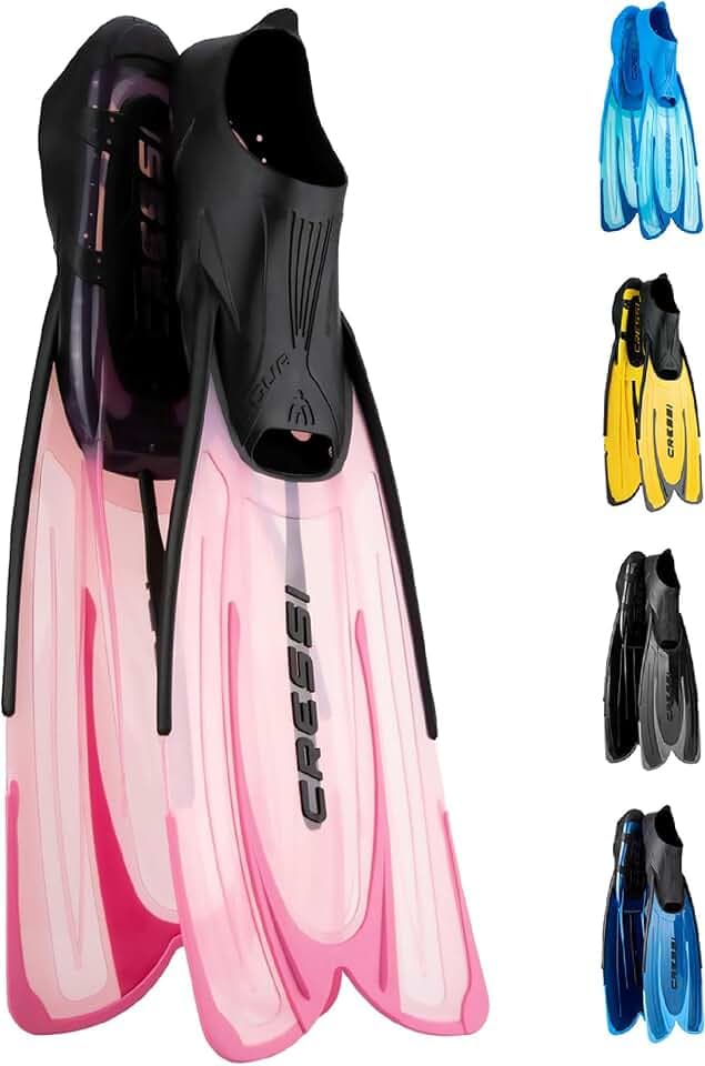 Cressi Agua Schwimmflossen - Offener Absatz mit Fersenriemen - Kurzflossen für Schwimmtraining - Taucherflossen Erwachsene aus Neopren