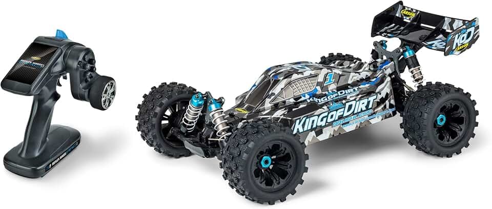 Carson 500409063 1:8 King of Dirt Buggy 4S RTR - RC Buggy, ferngesteuertes Auto, Offroad, hochwertig, RC Fahrzeug, RC Auto 80 km/h