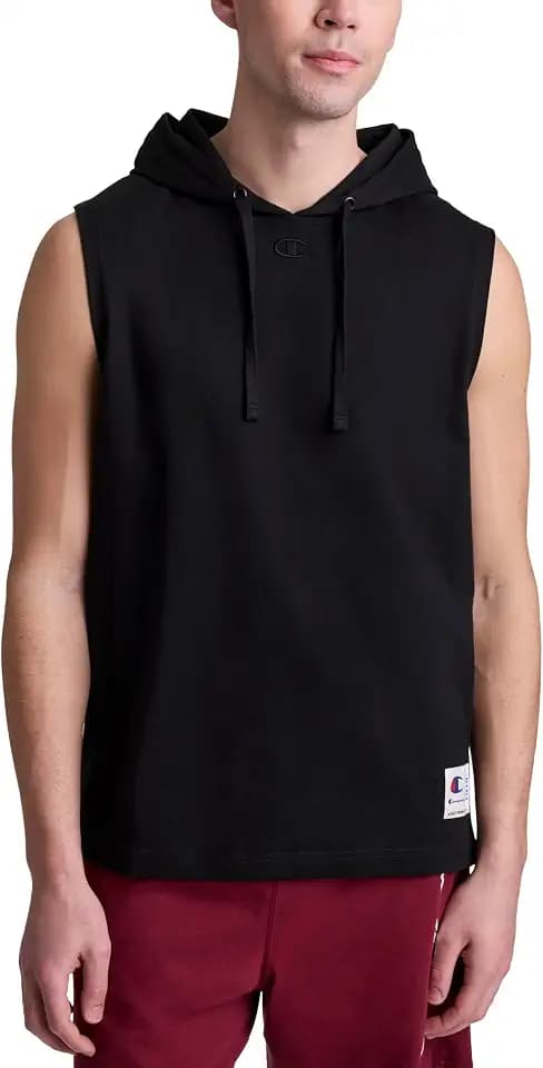 Champion Men's Sleeveless T-Shirt Hoodie, Standard Fit, Lightweight
