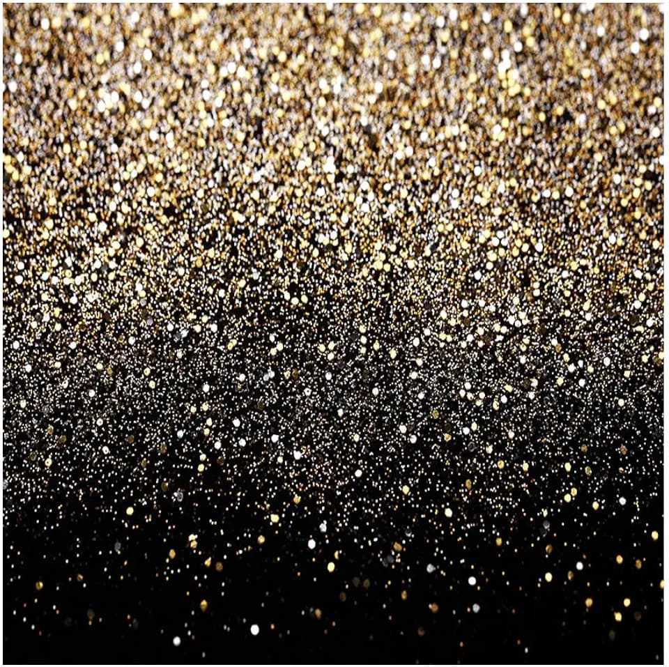 Black and Gold Backdrop Gold Spots Backdrop Vinyl Photography Backdrop Vintage Background for Family Birthday Party Newborn Studio Props 11547(8x8FT)