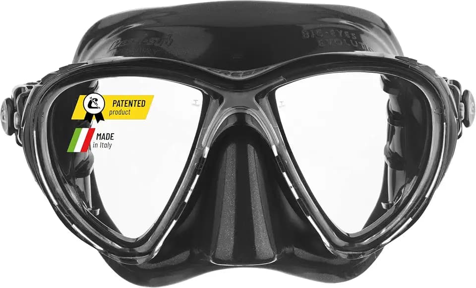 CRESSI Big Eyes Evo - Einzelne Maske Big Eyes Evo oder Kombo Set Maske Big Eyes Evo und Schnorchel Alpha UD, zum Tauchen und Snorkeln, Einheitsgröße, Erwachsene