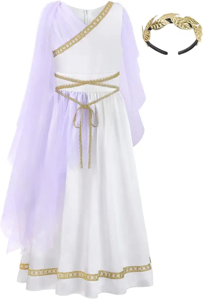 ReliBeauty Kids Greek Goddess Gostume Girls with Headband