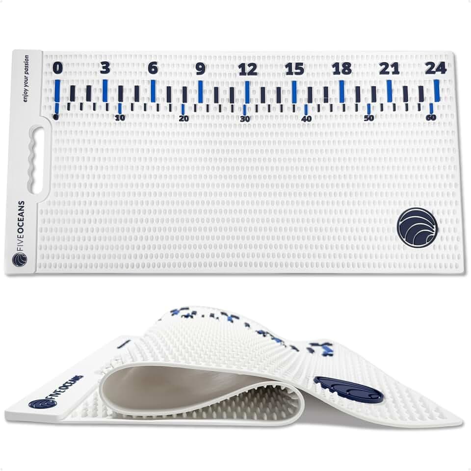 Five Oceans Fish Fillet Mat 28" x 14" - Non-Slip Marine Fish Filleting Mat for Boat & Dock Fishing - Heavy-Duty UV Resistant Roll-Up Fishing Mat - Easy Clean FO4906