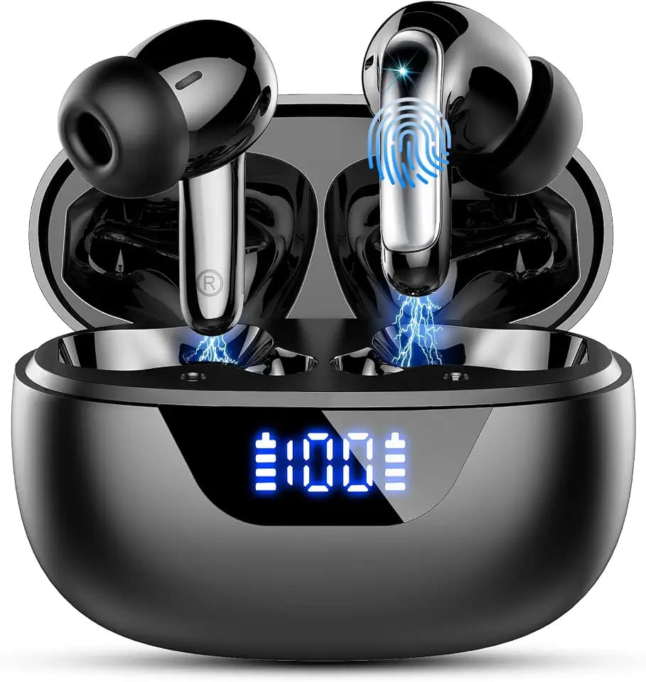 Wireless Earbuds, Bluetooth 5.4 Headphones, ENC Noise Cancelling Ear buds