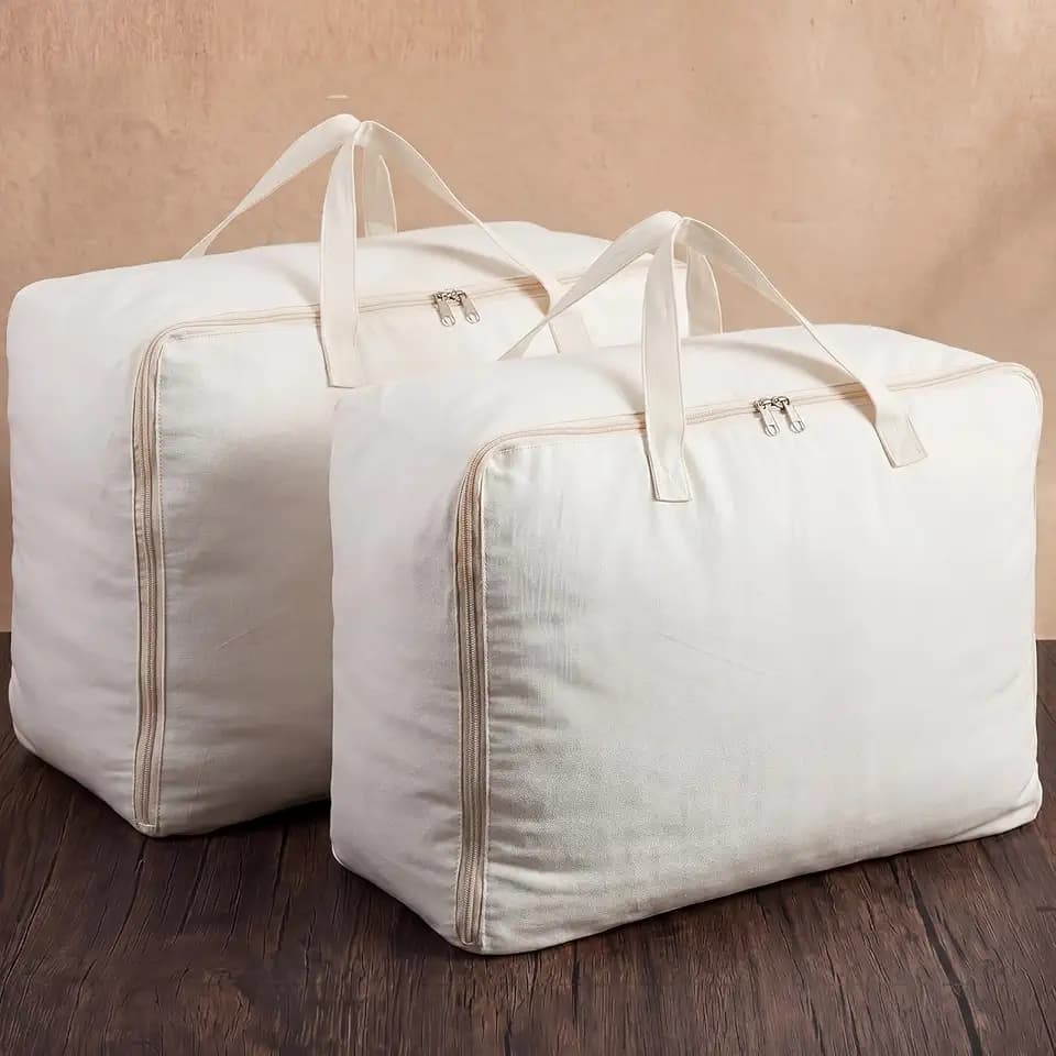 2 Pack Pillow Bag for Travel Storage, White, 24"X 15"X 12"