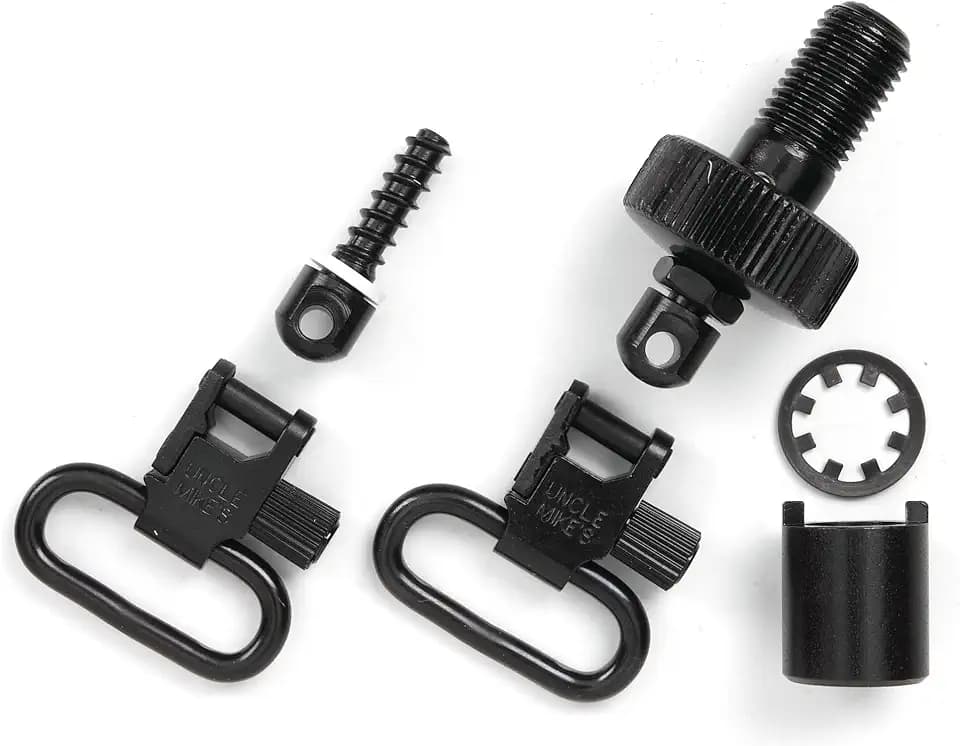 Uncle Mike's Quick Detach Moss 500 Bolt Set Sling Swivels (Blued, 1-Inch), Black (18102)