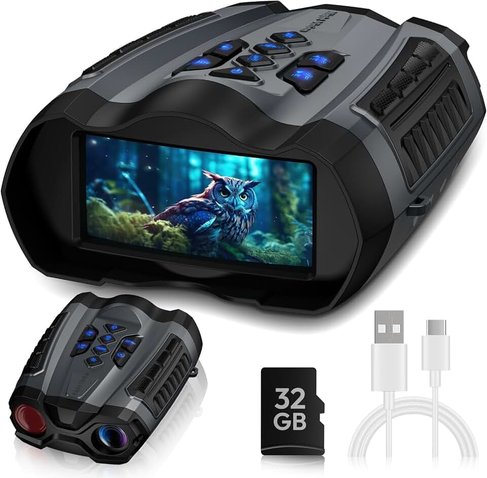 WARMTUYO 4K Night Vision Goggles for Adults, Digital Binoculars with Camera