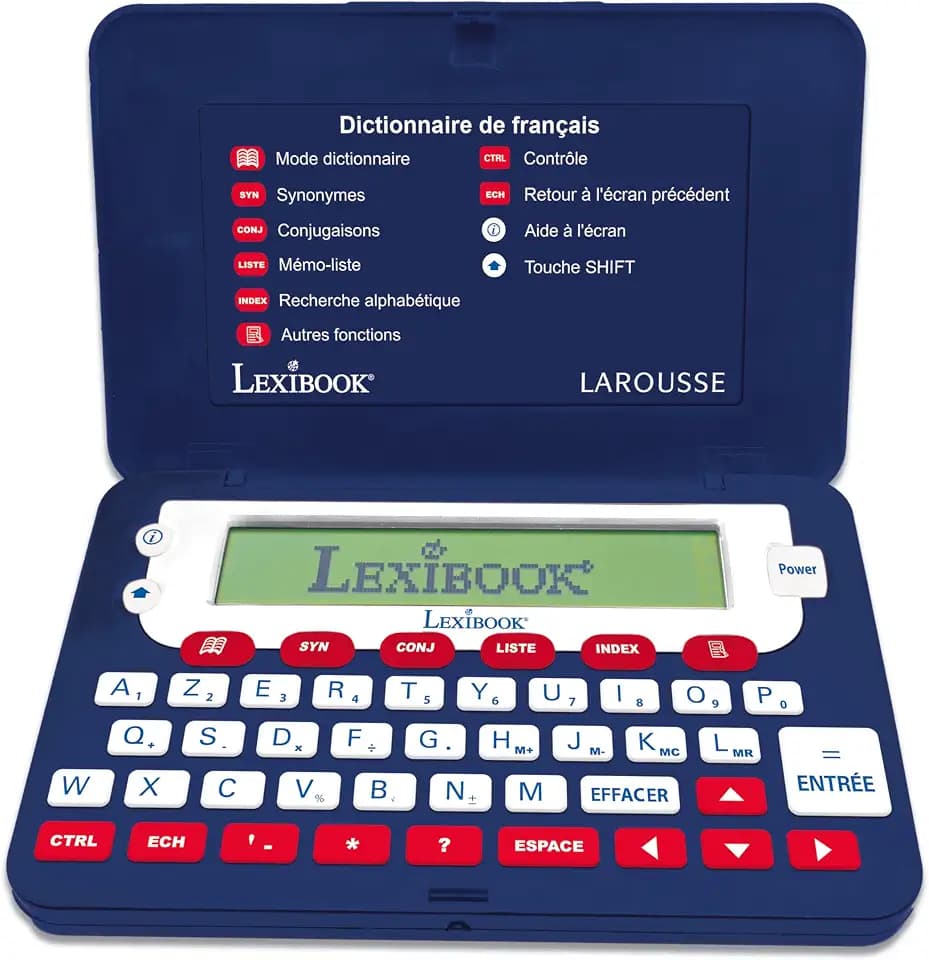 Lexibook - Larouse Elektronisches Wörterbuch für die Tasche, Französisch, Definitionen, Synonyme, Konjugation, Rechtschreibkorrektor, D860FR, Blau