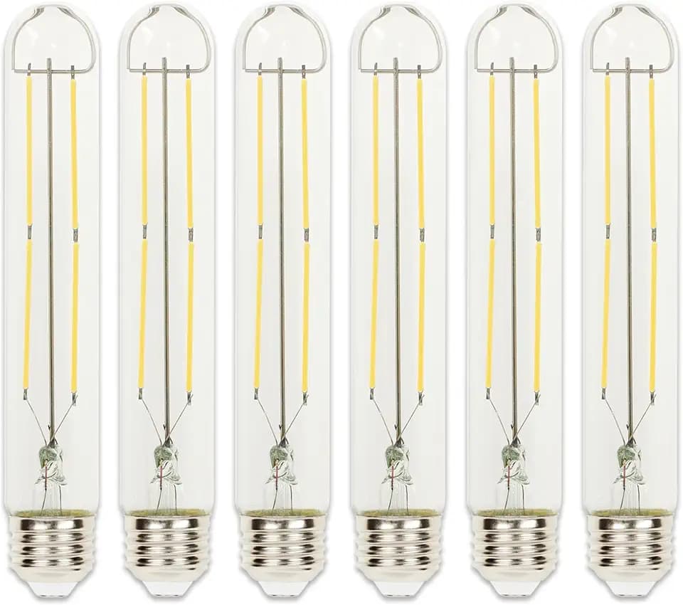 Westinghouse Lighting 5337020 5 Watt (75 Watt Equivalent) T9 Dimmable Clear Filament LED Light Bulb, Medium Base, 6 Pack