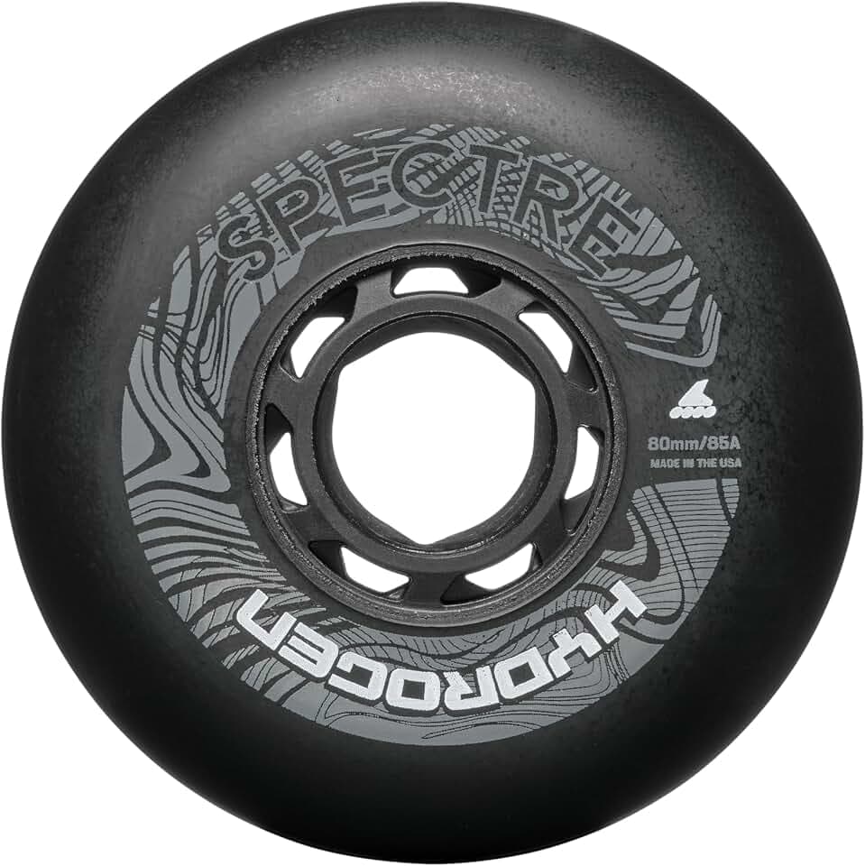 Rollerblade HYDROGEN Spectre 80/85A, 4 Inline Skate Rollen, Ersatzräder, Unisex, Schwarz, 80mm/85A