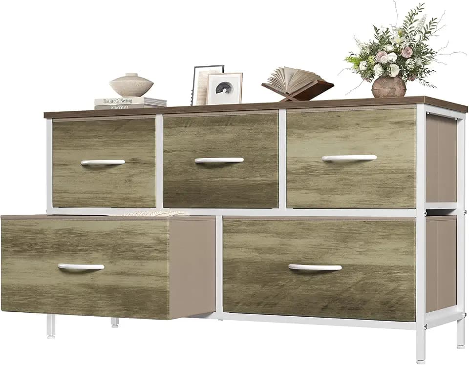 OLIXIS 5 Drawer Dresser for Bedroom, Storage Organizer Unit for Closet