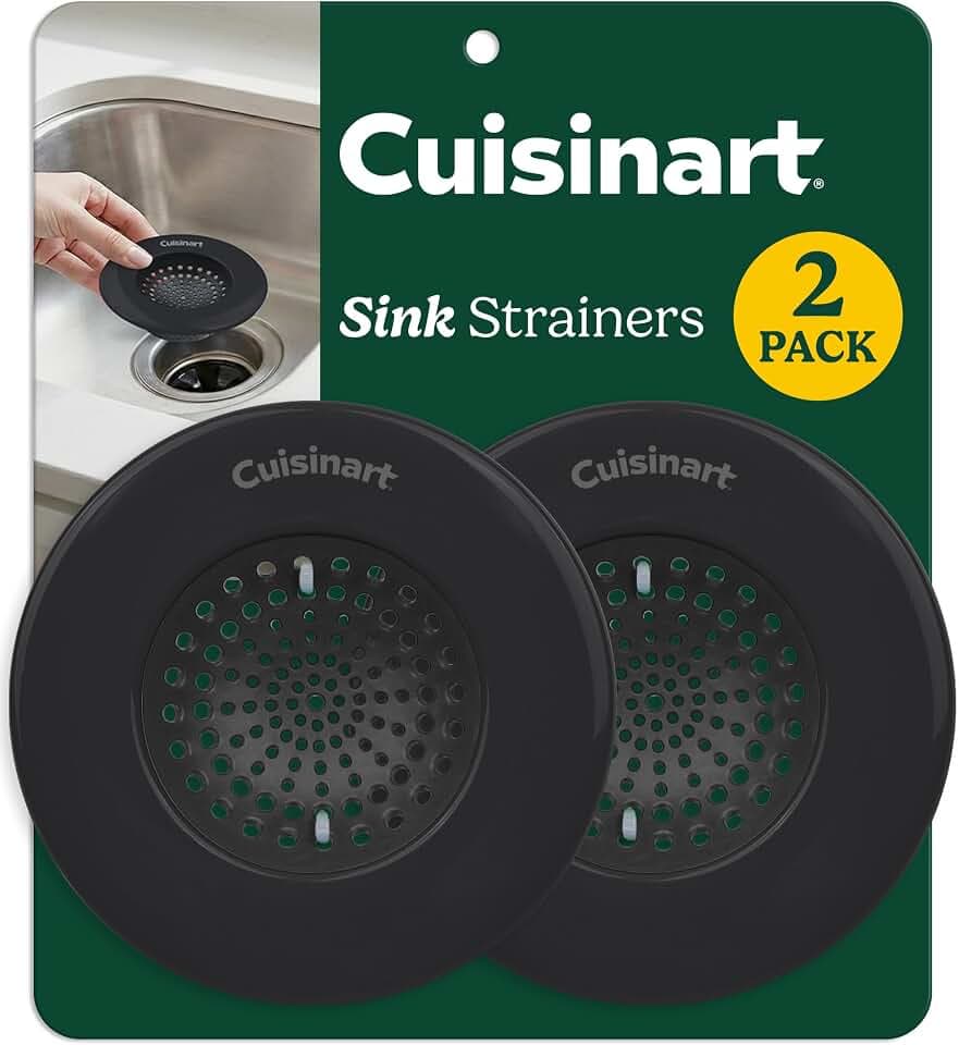 Cuisinart Stainless Steel Kitchen Sink Drain Strainer, 2-Pack, 4.35"