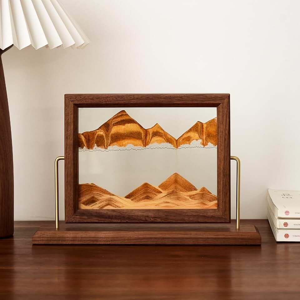Solid Wood Oasis Mini Art Liquid Motion, Desert