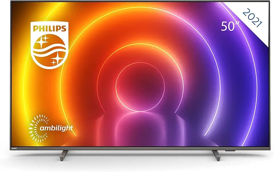 Philips [Exklusiv bei Amazon] 50PUS8106/12 LED-Fernseher 126 cm 4K UHD HDR Android TV, Ambilight-Technologie, Dolby Vision Sound und Kinematic Atmos