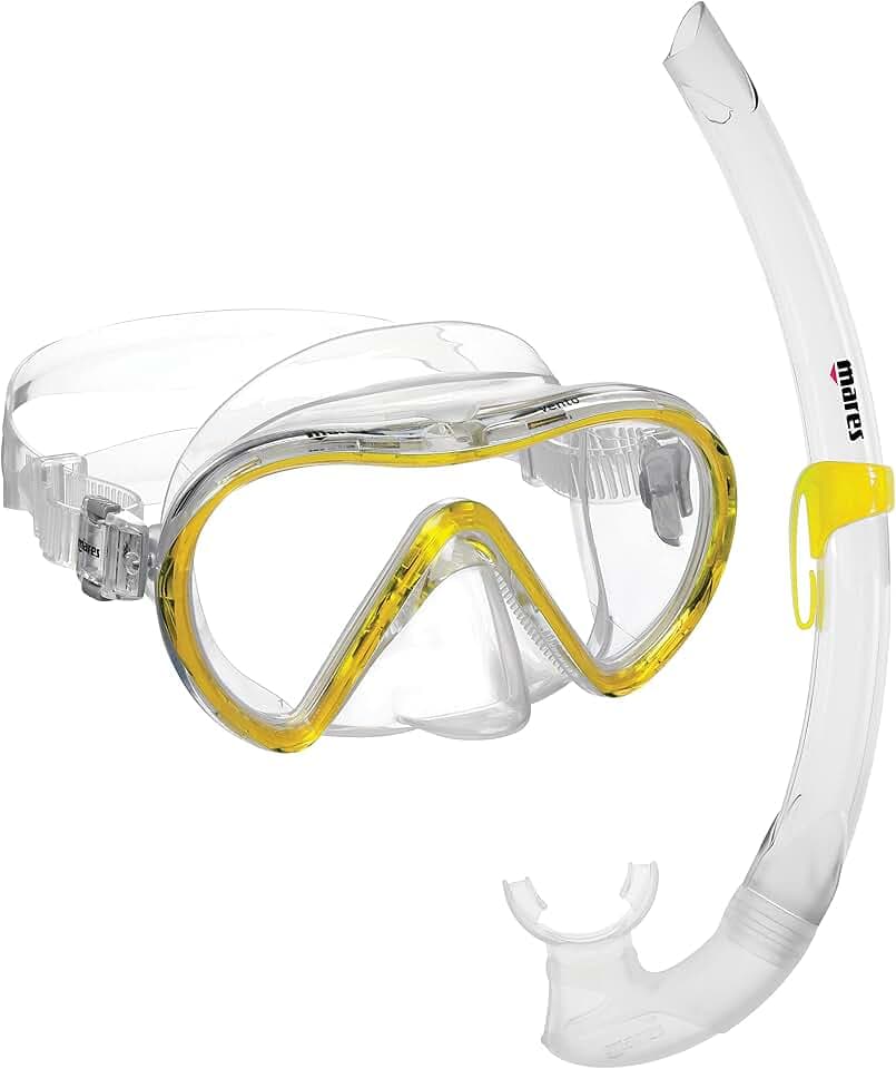 Mares Combo Vento – Schnorchelset Erwachsene, Einzellinsen-Silikonmaske, ergonomischer Schnorchel mit Silikonmundstück