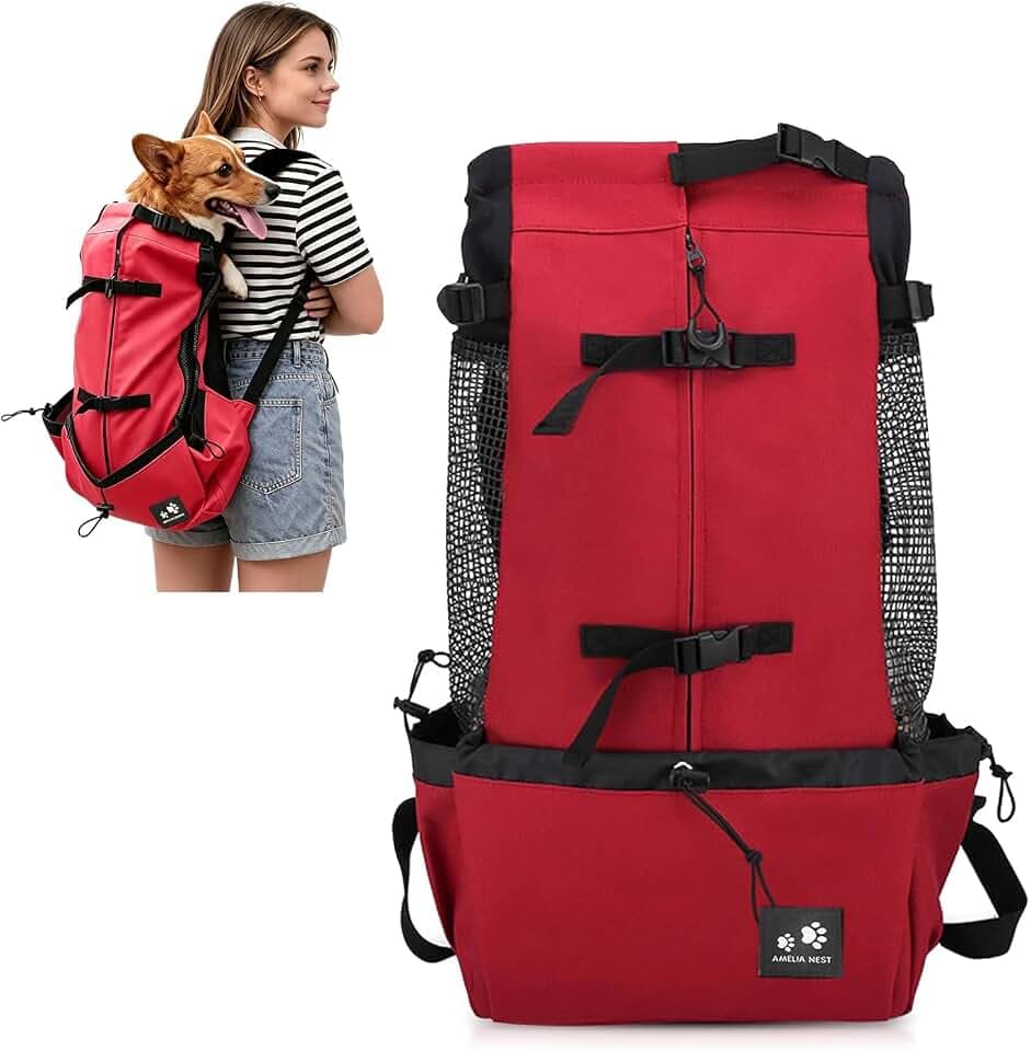 PETCUTE Hundetasche Hundetransporttasche Tragetasche füR Hunde Katzen Wanderrucksack Seite Atmungsaktives Netz Rucksack füR Kleine Hunde Katzen Kleine bis zu 3 kg