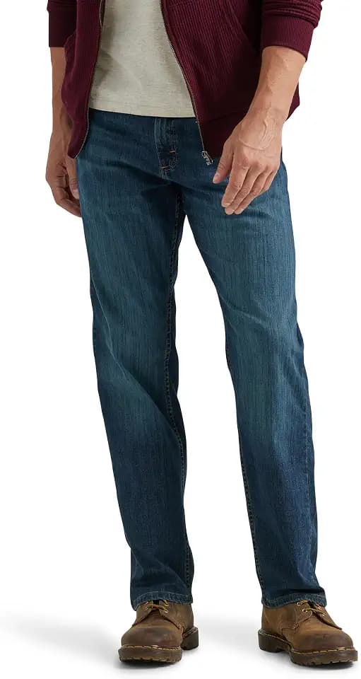 Wrangler Authentics Men's Comfort Flex Waist Relaxed Fit Jean, Carbon, 44W x 32L