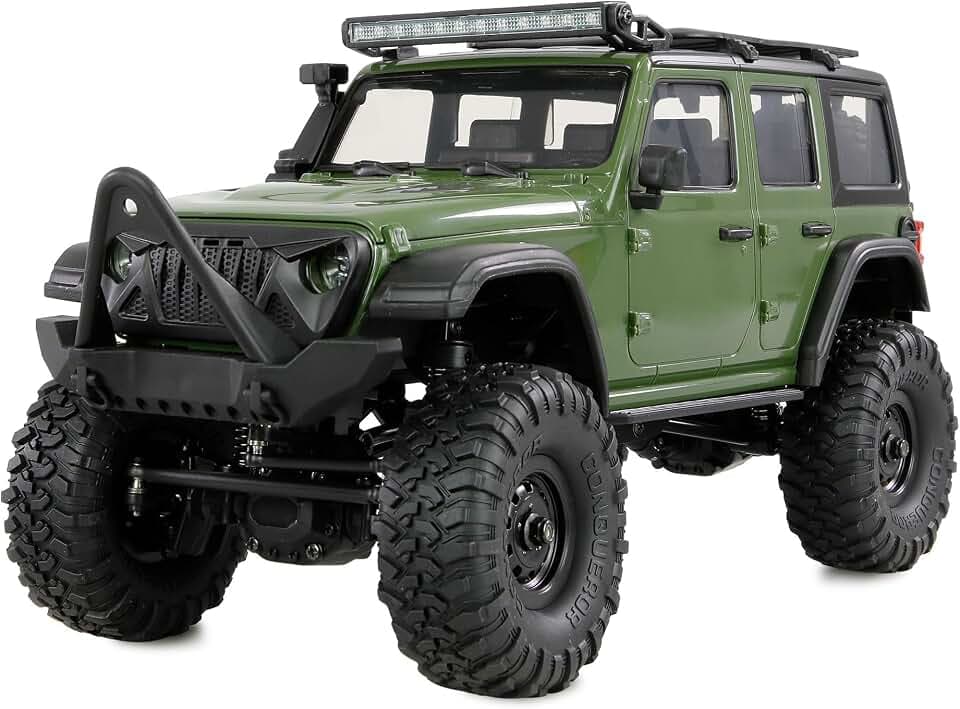 Amewi AMXRock Mini-Crosstrail Scale Crawler 4WD 1:16 RTR grün inkl. Fernsteuerung, Akku, Ladekabel