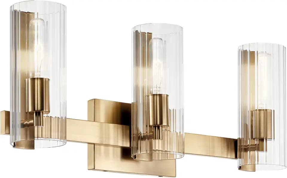 Kichler Jemsa 3-Light Bathroom Vanity Light, Champagne Bronze
