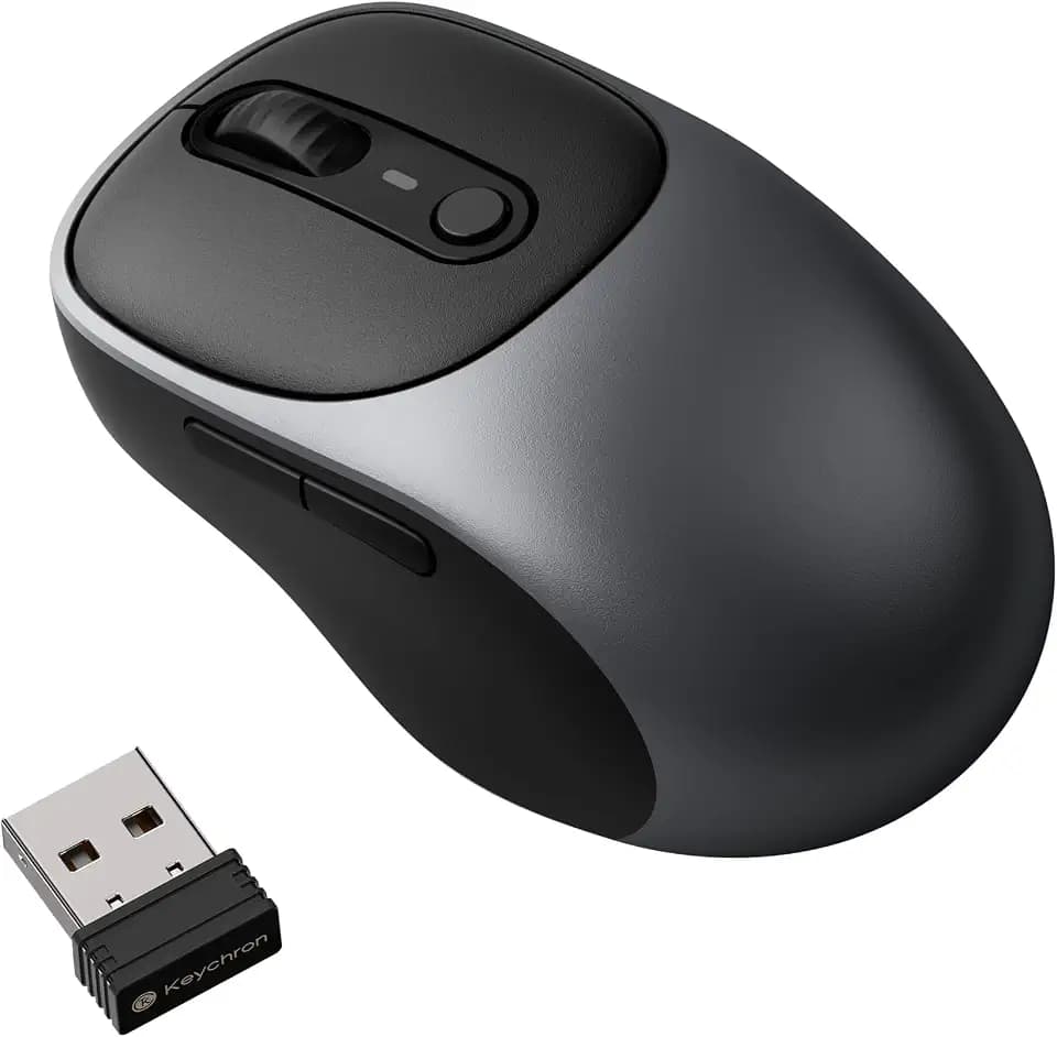 Keychron BM24 Portable Wireless Mouse with Quiet Clicks - Metal Gray