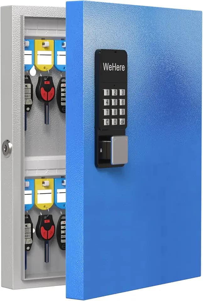 32 Key Lock Box Wall Mount, Smart Key Organier Cabinet with Code