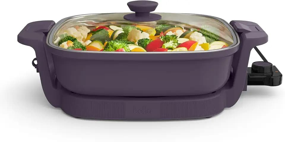 bella Fits-Anywhere™ SAUTE Make & Take Skillet, Non-Toxic Ceramic, Plum