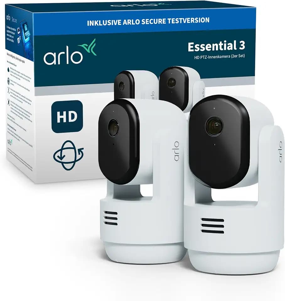 Arlo Indoor 3 HD PTZ Überwachungskamera Innen, WLAN, 2-Kamera-Set