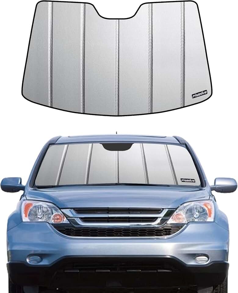 Pigenius Windshield Sunshade for Honda CR-V 2017-2022, Premium Grey Leather Finish