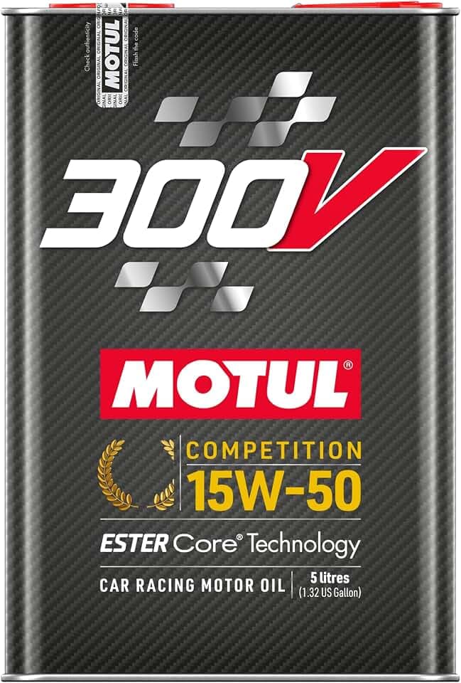 Motul 300V Competition 15W-50 Full Synthetic Motor Oil 5L | Ester Core® Technology | High-Performance Engine Oil for Tuned, Turbocharged & Daily Use | Race-Proven Protection & Long-Lasting Reliability