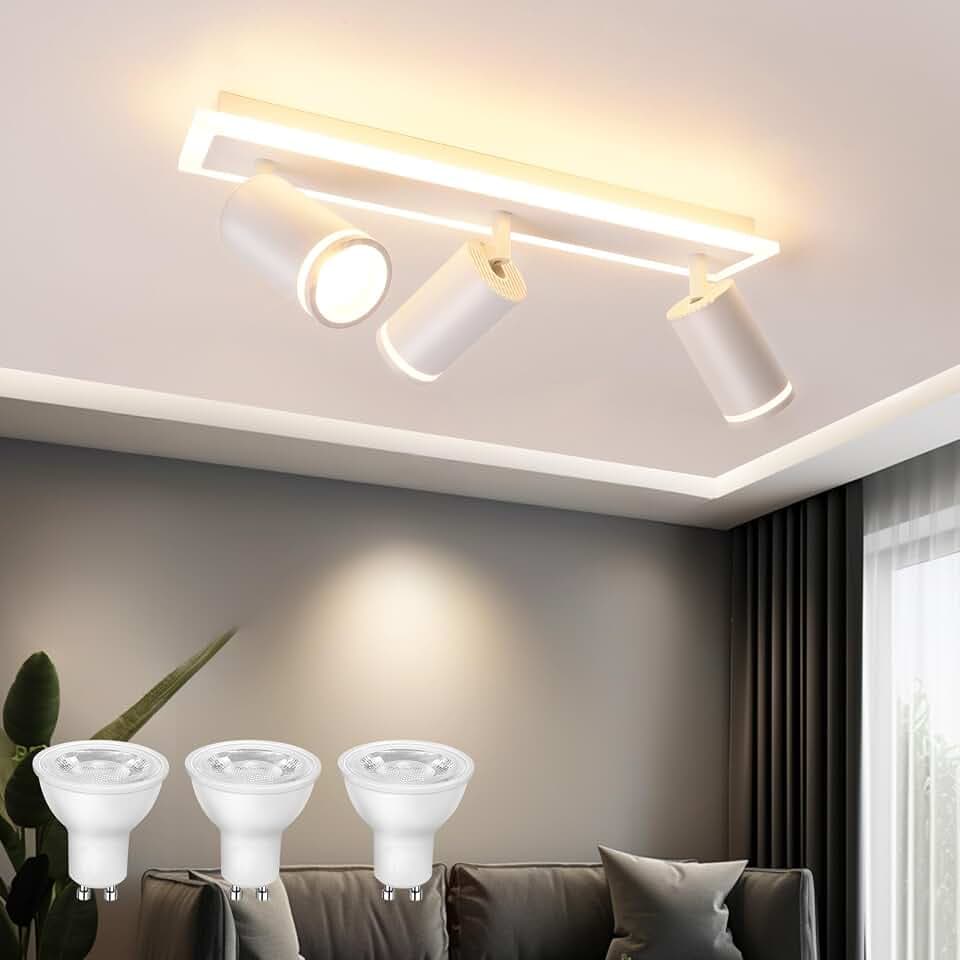 Deckenstrahler LED Weiß Deckenstrahler 3 Flammig Schwenkbar 350°
