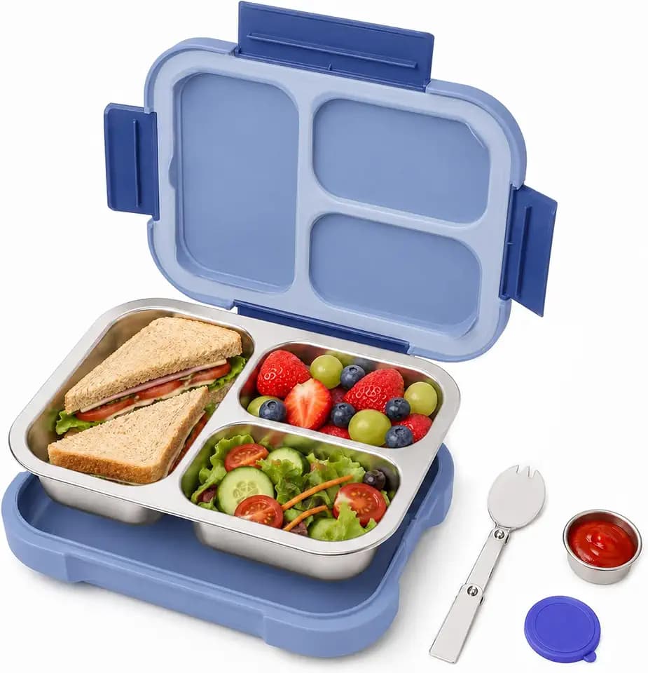 Bugucat Edelstahl Brotdose Kinder, Auslaufsichere Bento Box Erwachsene
