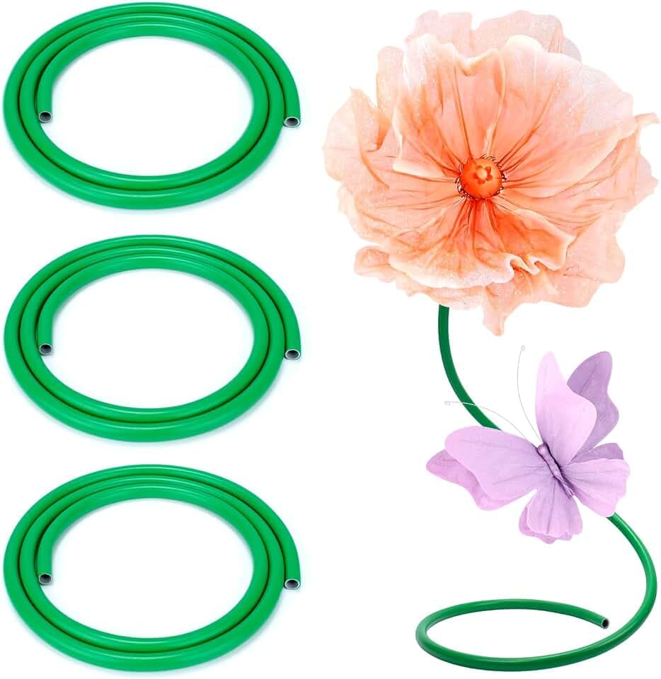 3 Pcs 78.7 Inch Flexible Pipe PVC Tubing Aluminum Floral Support Pole DIY