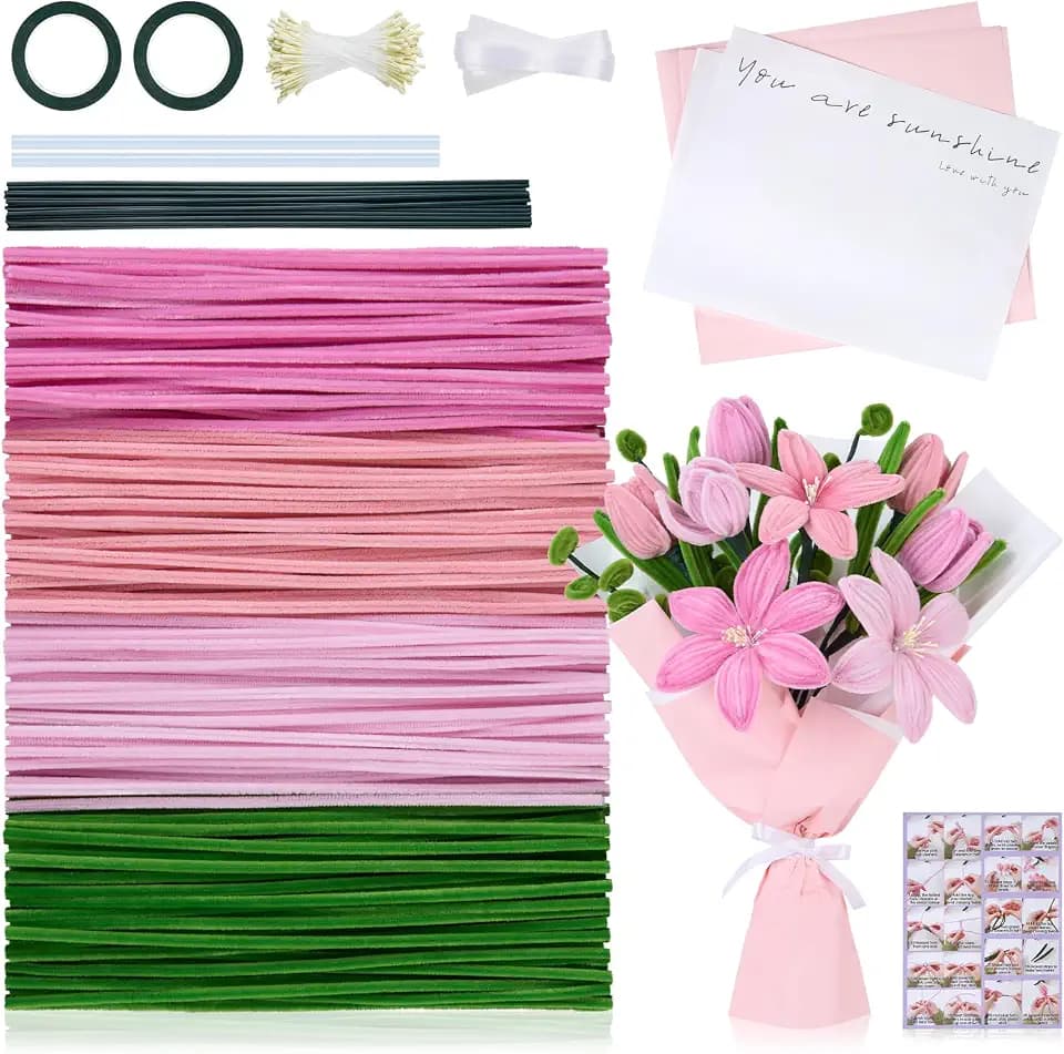 400Pcs Pipe Cleaners, Craft Supplies for DIY Projects & Home Decor