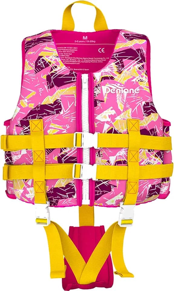 Schwimmweste ‎Kinder Neopren Weste, 2-9 Jahre Ideale Kleinkinder Schwimmhilfe Badeanzug Assist Bademode Schwimmtraining mit Einstellbare Sicherheits Straps für Jungen und Mädchen - (15-40kg)