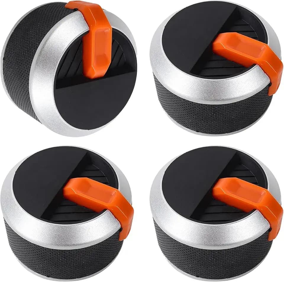 4 Pack Compatible with Blackstone 1666 1517 1554 1825 1836 Gas Griddle Knobs，Gas Griddle Grill Silver Orange Knobs Replacement，Fit for Blackstone 17" 22" 28" 36" Griddle Accessories