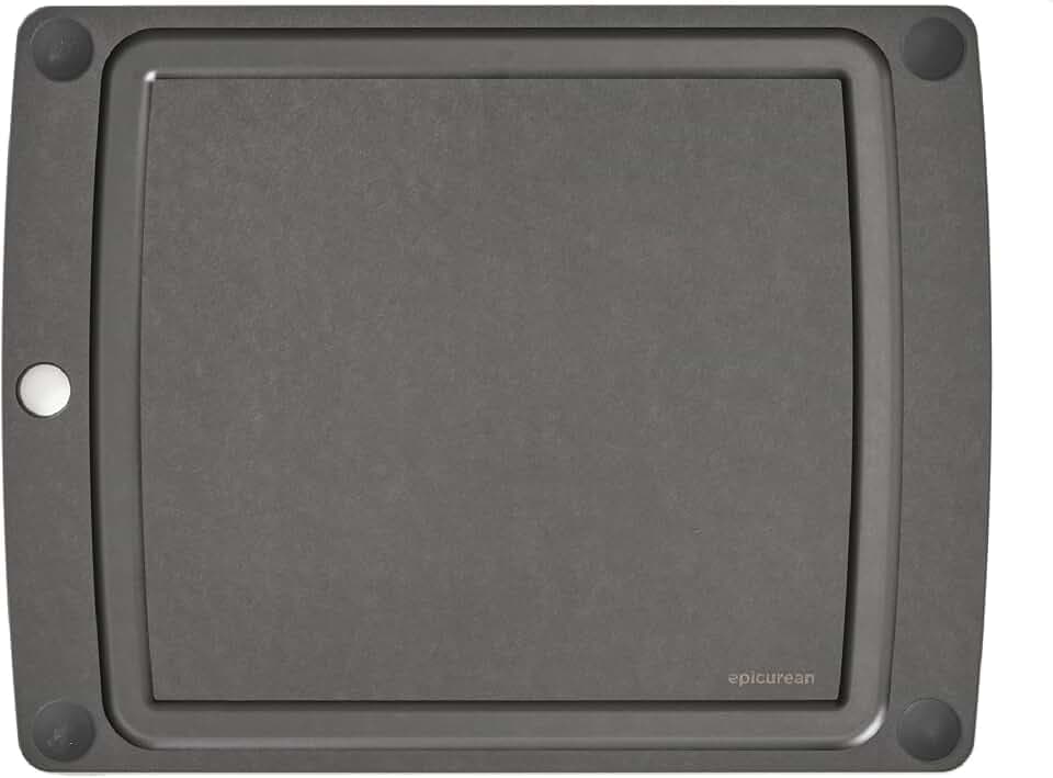 Epicurean All-In-One Cutting Board, Non-Slip Feet & Juice Groove, Slate