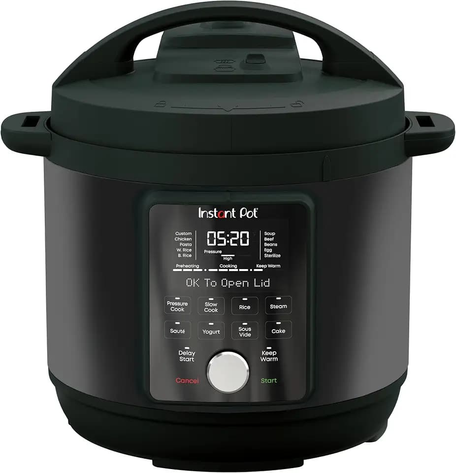 Instant Pot Duo Plus mit WhisperQuiet-Technologie, Multikocher 5,7 L – Schnellkochtopf, Schongarer, Reiskocher, Sauté-Pfanne, Joghurtbereiter, Warmhaltefunktion, Dampfgarer, Vakuumgarer, Kuchenbacken