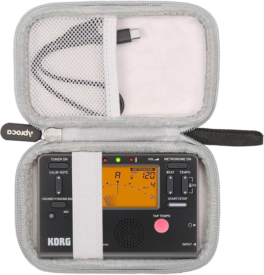 Aproca Case Compatible with Korg TM-70T / TM60BK / WEGROWER Tuner Metronome, Portable Storage Bag for Accessories -Black (Case Only)