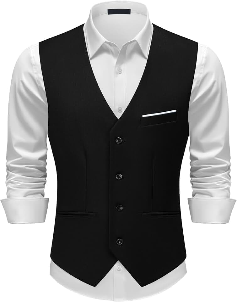 Herren Weste Elegant Anzugweste Slim Fit Business Hochzeit Party