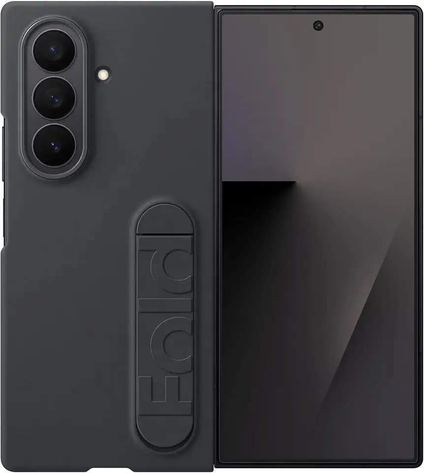 Samsung Galaxy Z Fold7 Silicone Phone Case, Protective Cover with Stand, Secure Grip, Soft, Comfortable Design, US Version, Black
