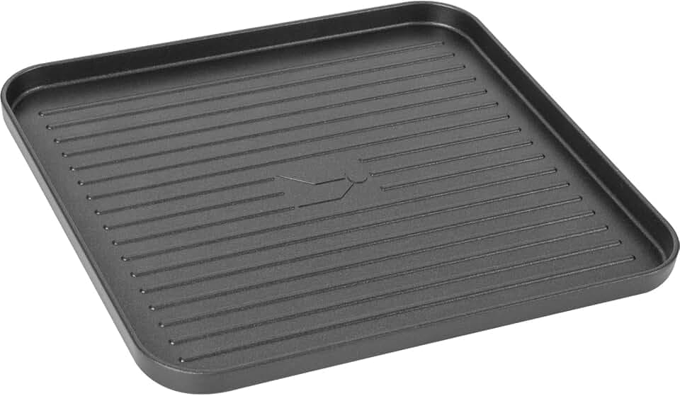 Brunner 0708029N Devil Plancha Ribbed, Grillplatte für Gasherde Devil mit Kartusche, geriffelte Antihaft-Oberfläche 25,5 x 24,4 x 2,2 cm und Gewicht 620 g