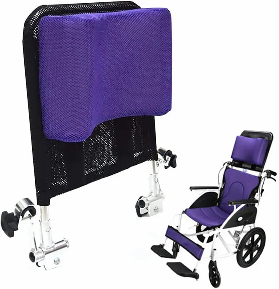 Adjustable Wheelchair Headrest Breathable Neck Support Head Straight Positioning Backrest Neck Extender Heightening Supplies Universal Seniors Wheelchair Accessories(Purple)