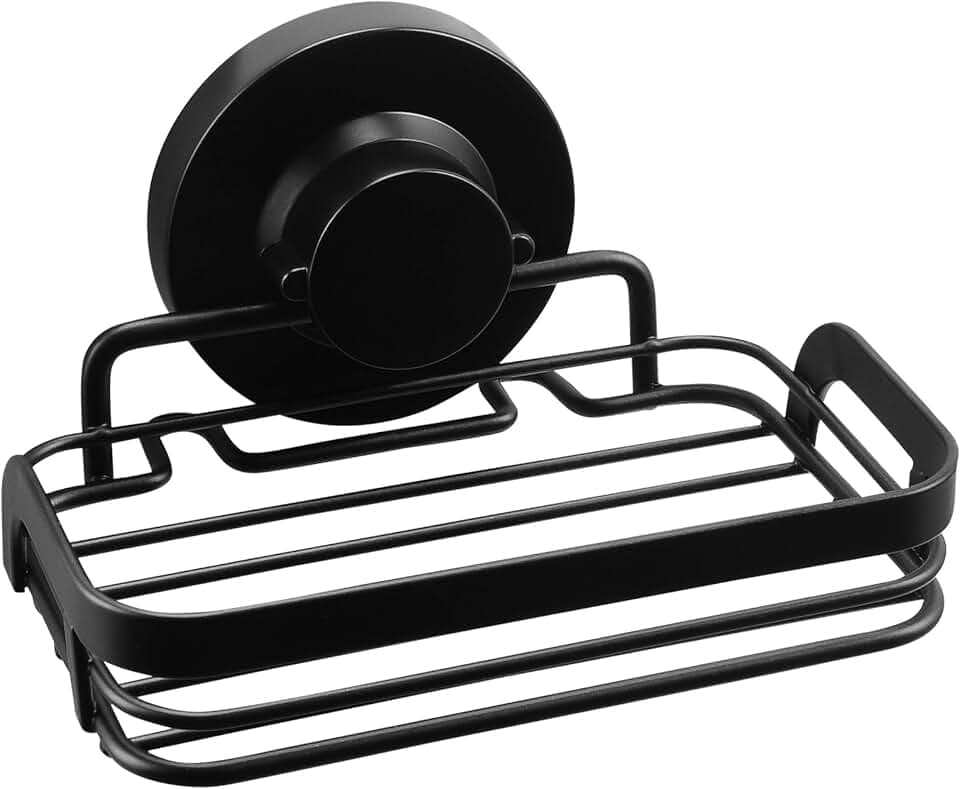 Cornat Seifenhalter 3 in 1 – schwarz – Stabiler Gitterkorb
