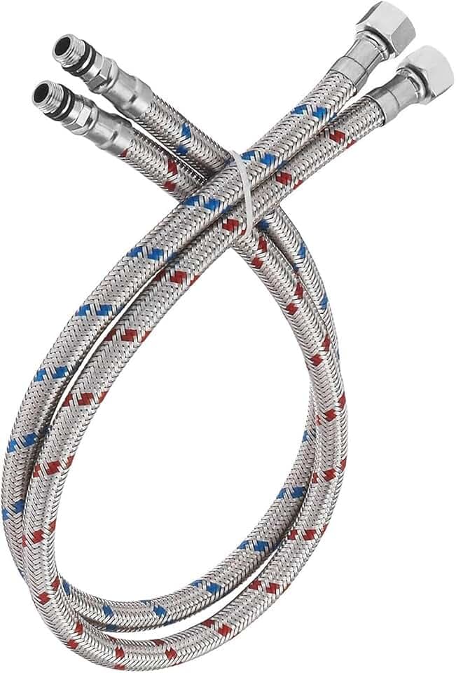 BWE 24-Inch Long Faucet Connector Braided Stainless Steel Supply Hose