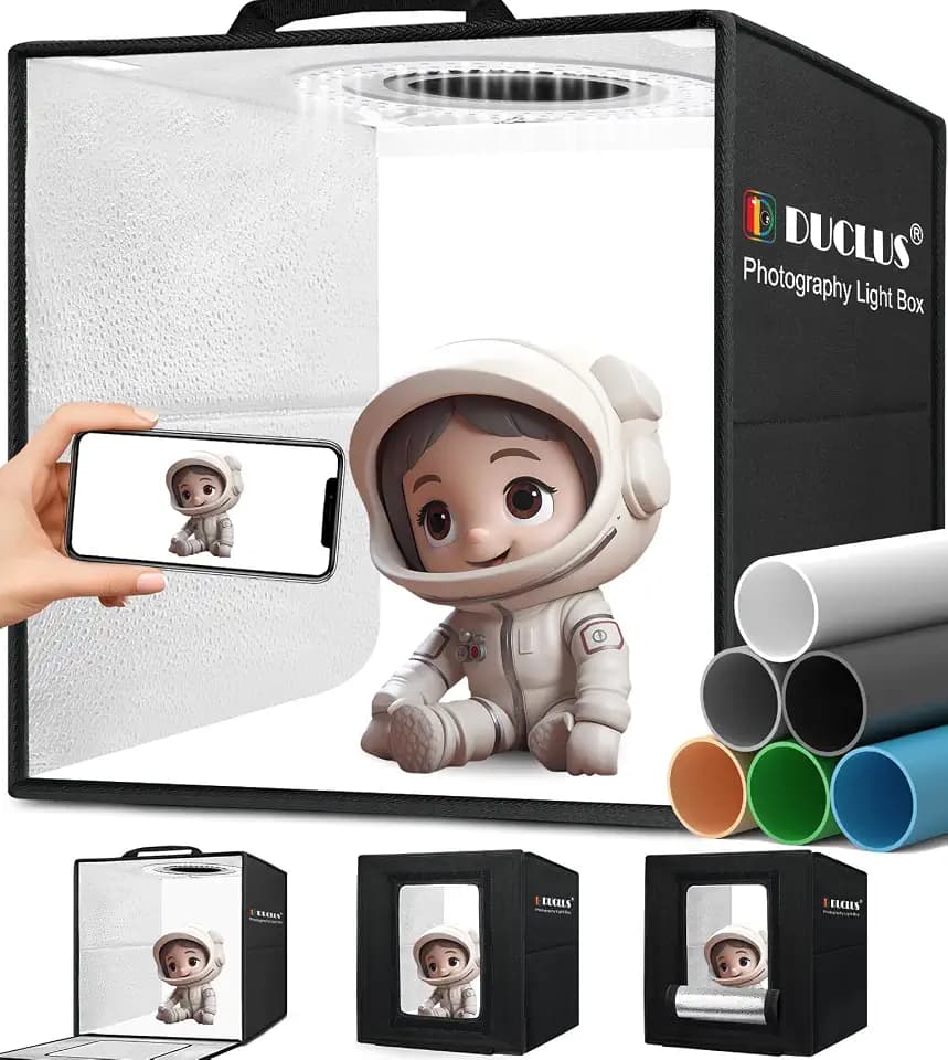 DUCLUS Fotobox 25x25 cm Fotostudio Set für Produktfotografie
