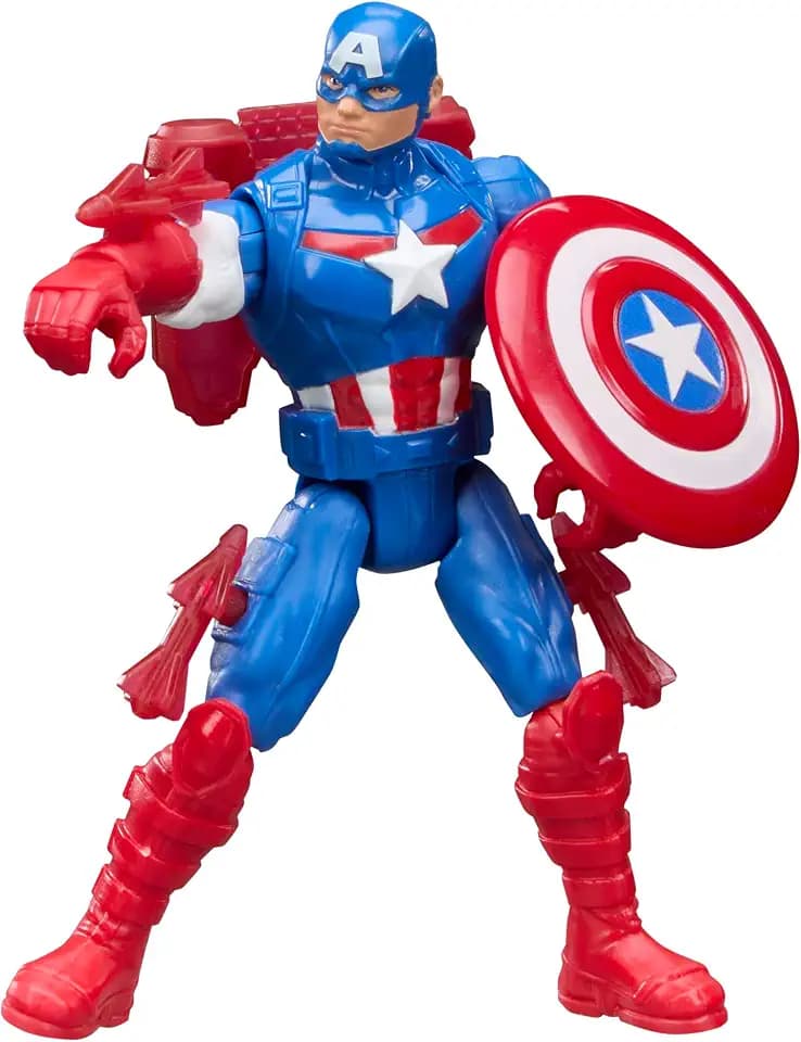 AVENGERS Marvel ActionVerse Captain America Action Figure & Accessories, 4.5-Inch (11.4 CM) Super Hero Toys & Figures for Kids, Ages 4+