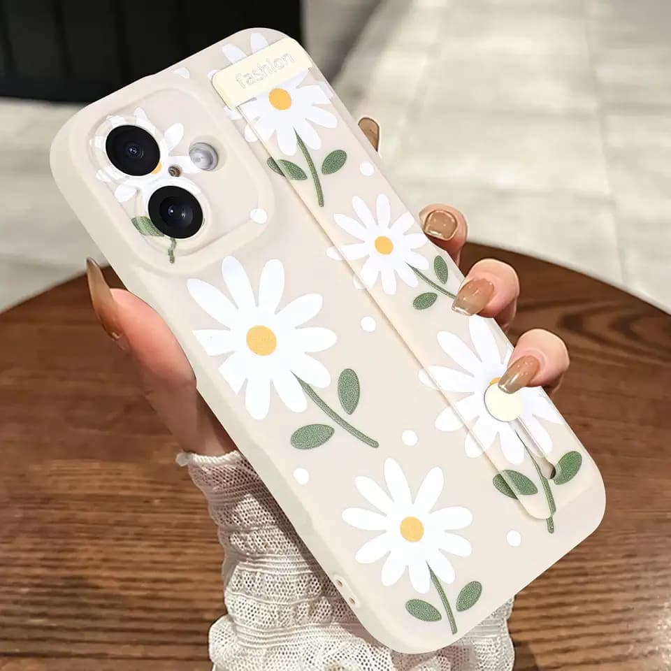 Case Compatible with iPhone 17 with Wrist Strap, White