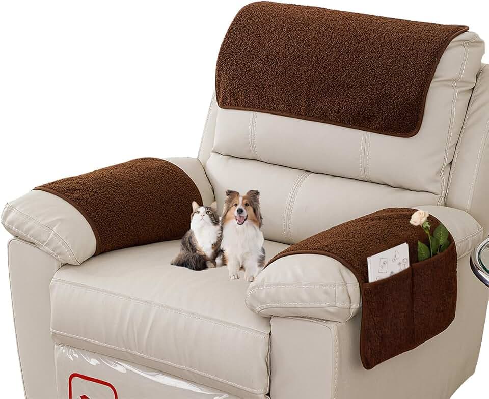 Armrest Covers for Recliner set of 3 Couch Arm Covers with Pockets for Sofa