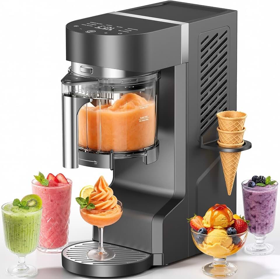 Slushie Machine for Home, Ice Cream Maker, 30OZ Capacity, Gray