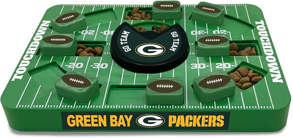 Pets First NFL Green Bay Packers Large Puzzle Toy for Dogs, Slow Feeder Board for Pets, New Bigger Size, Interactive Doggie Treat Toy